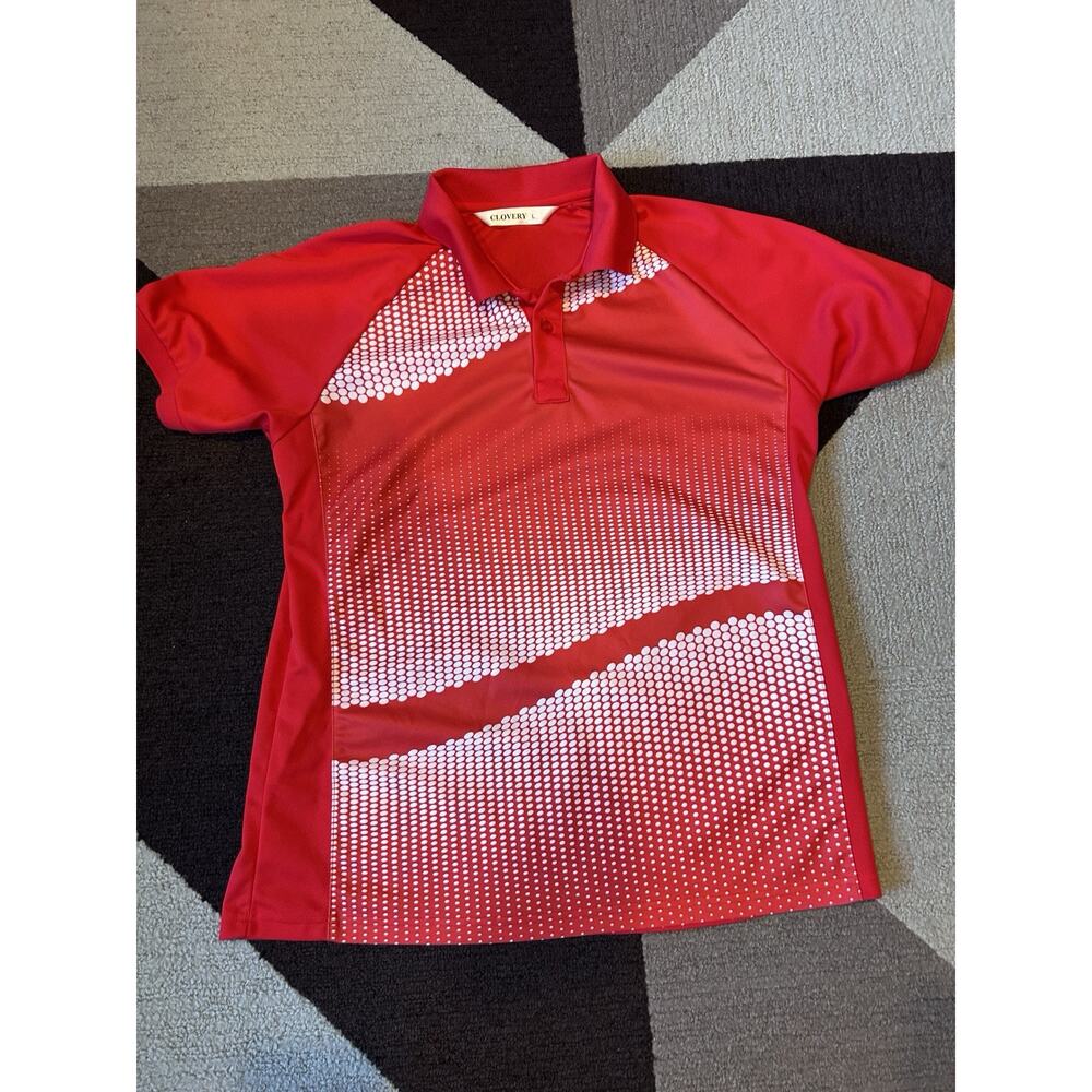 Clovery Shirt‎ Mens Large Red Short Sleeve Polo Golf